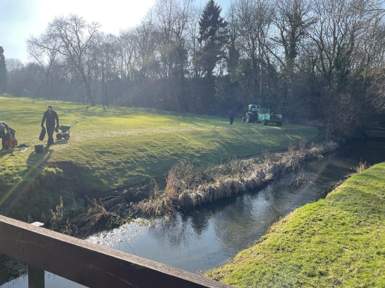 2nd Hole riverbank returfing complete