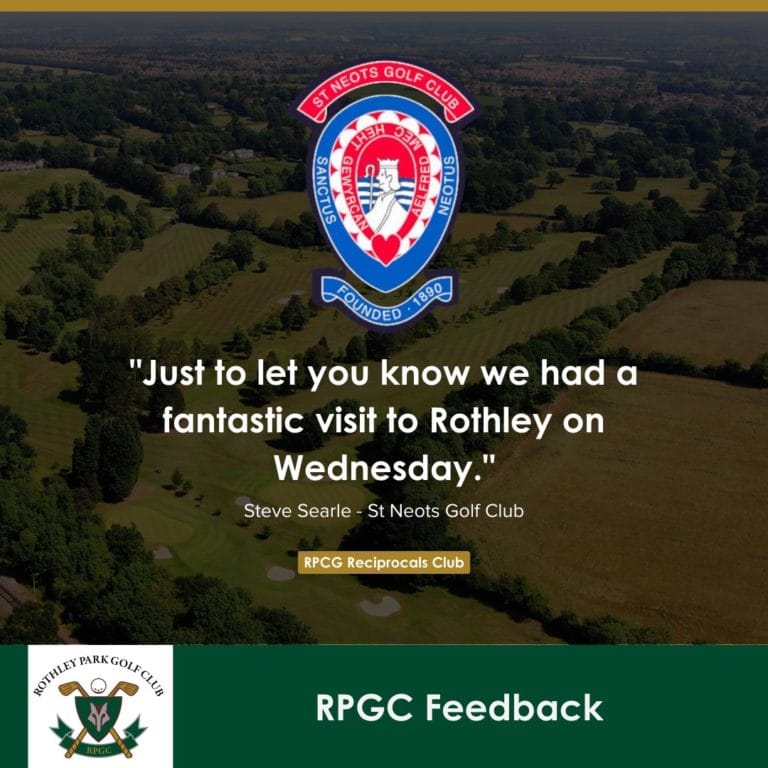 Testimonial from St Neots Golf Club