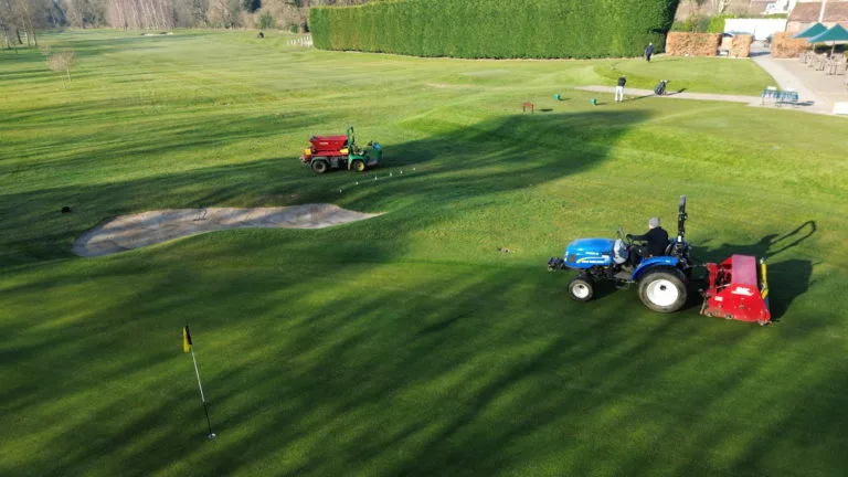 All Greens Overseeded With Fescue, Rye & Bent grass mix