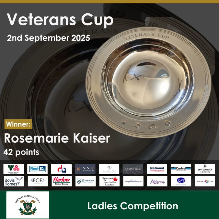 Veterans Cup Winner – 2nd September 2025