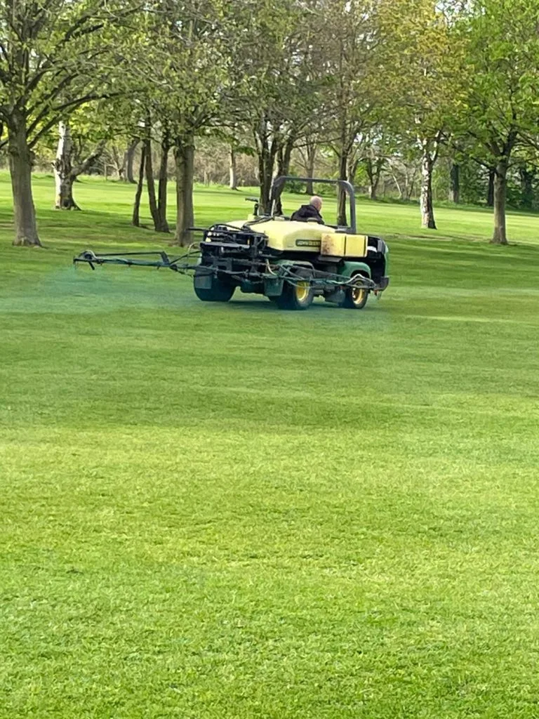 Selective weedkiller sprayed on all tees, aprons, fairways, surrounds and around bunkers.